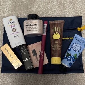 Beauty Essentials with Navy Pouch